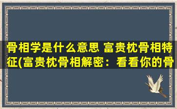 骨相学是什么意思 富贵枕骨相特征(富贵枕骨相解密：看看你的骨头长得像富翁还是穷鬼)